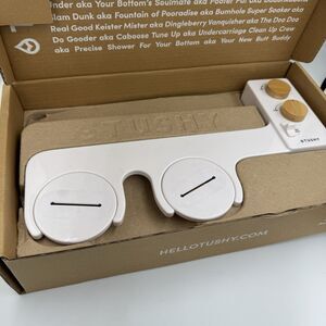 Tushy Spa 3.0 Cool To Warm Water Bidet White With Bamboo Knobs Brand Open Box